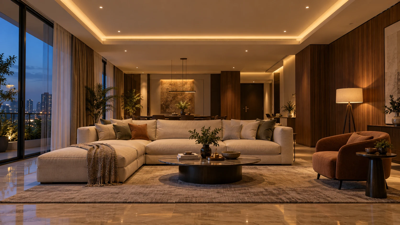 A warm, connected living room by SmartHub